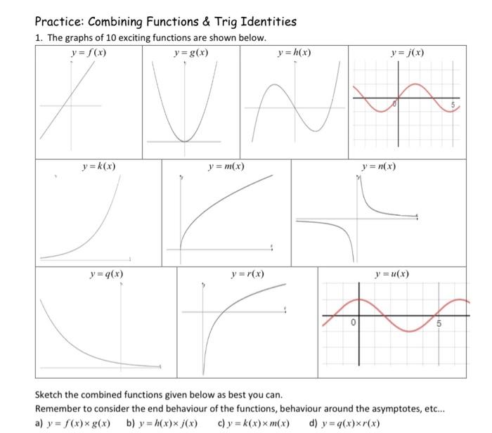 Solved Practice: Combining Functions \& Trig Identities 1. 