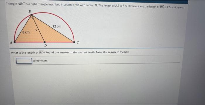 Solved Triangle ABC is a right triangle inscribed in a | Chegg.com