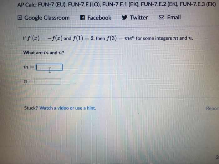 Solved Ap Calc Fun 7 Eu Fun 7 E Lo Fun 7 E 1 Ek Chegg Com