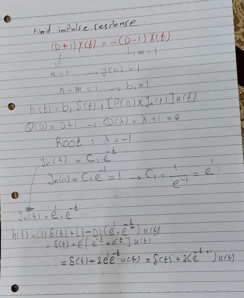 Solved 1 Find The Unit Impulse Response Of A System Spec Chegg Com