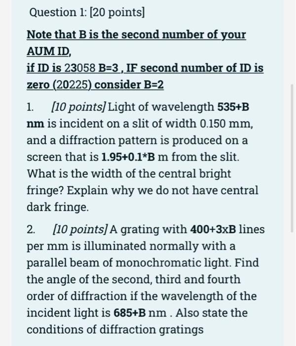 Solved A Question 1: [20 Points] Note That B Is The Second | Chegg.com