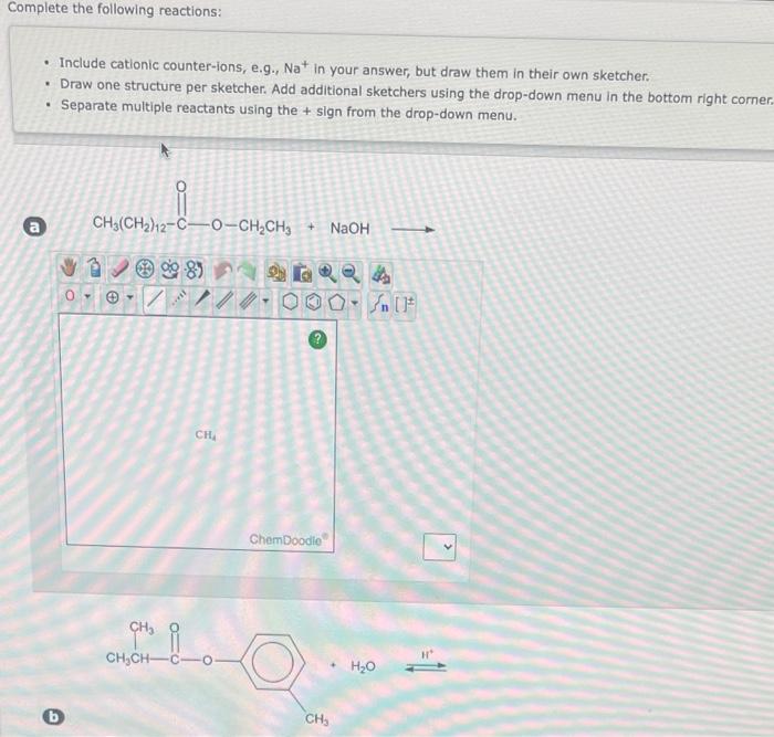 Solved - Include cationic counter-ions, e.g., Na+in your | Chegg.com