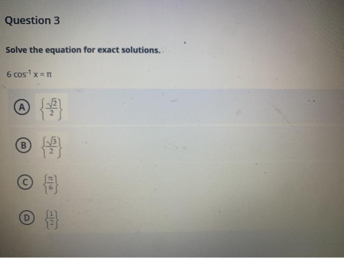 Solved Test Content Question 1 Find the exact value of the | Chegg.com