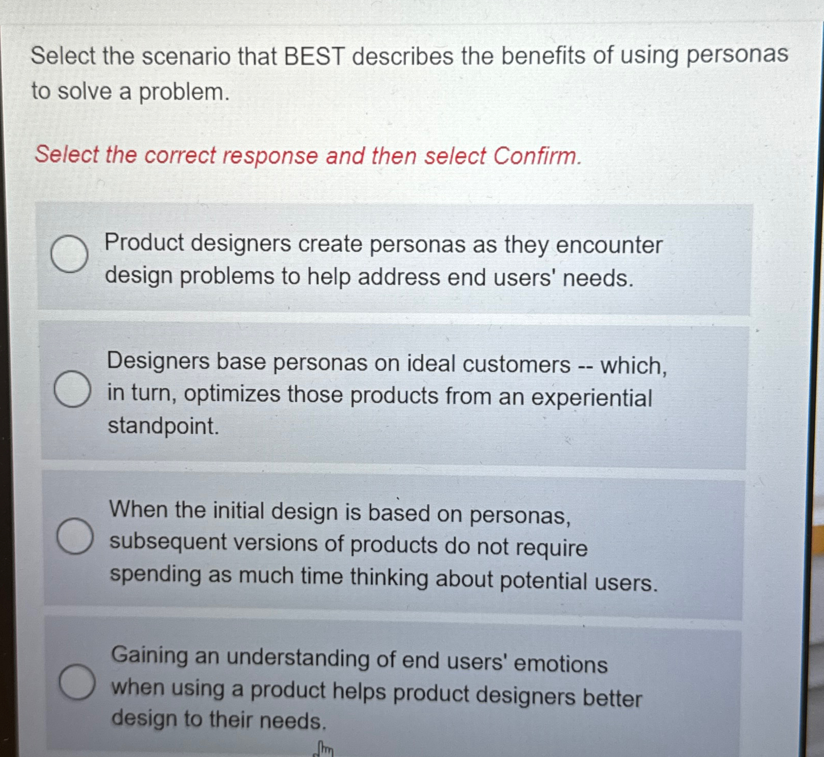 Solved Select The Scenario That BEST Describes The Benefits | Chegg.com