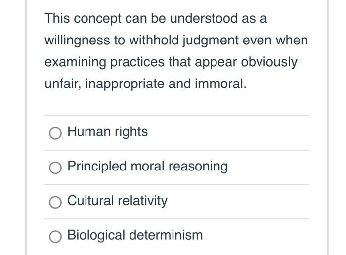 Solved This concept can be understood as a willingness to | Chegg.com