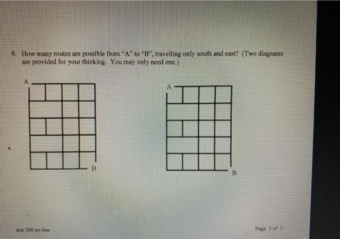 Solved 9. How many routes are possible from 
