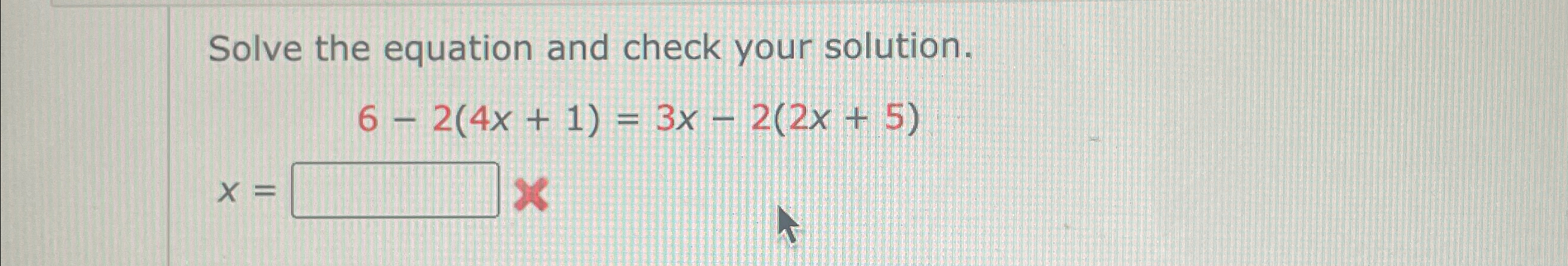 Solved Solve the equation and check your | Chegg.com