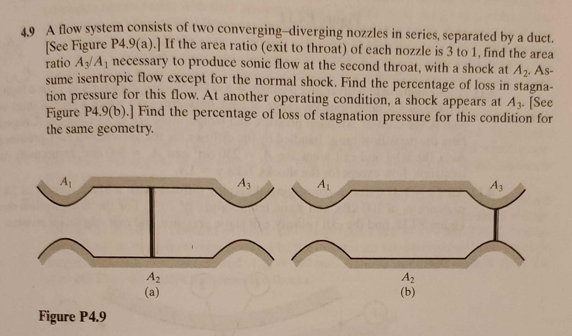 Solved 49 A flow system consists of two converging-diverging | Chegg.com