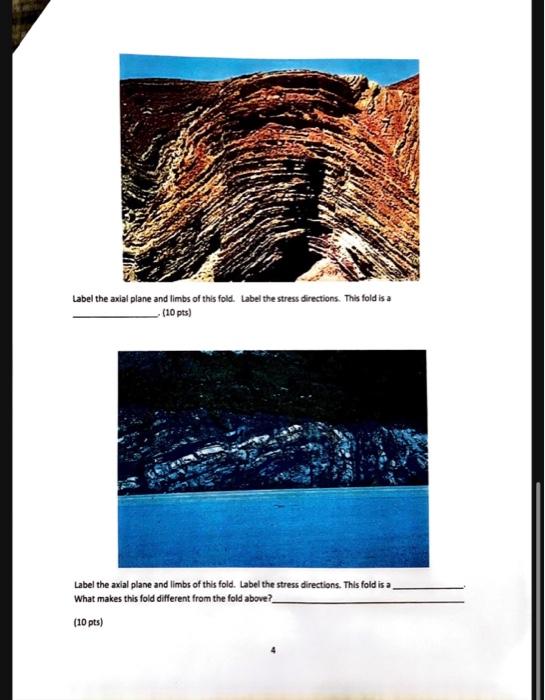 Identify marker beds, fault plane(s), directions of