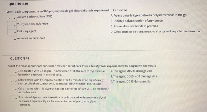 QUESTION 39 Match each component in an SDS Chegg