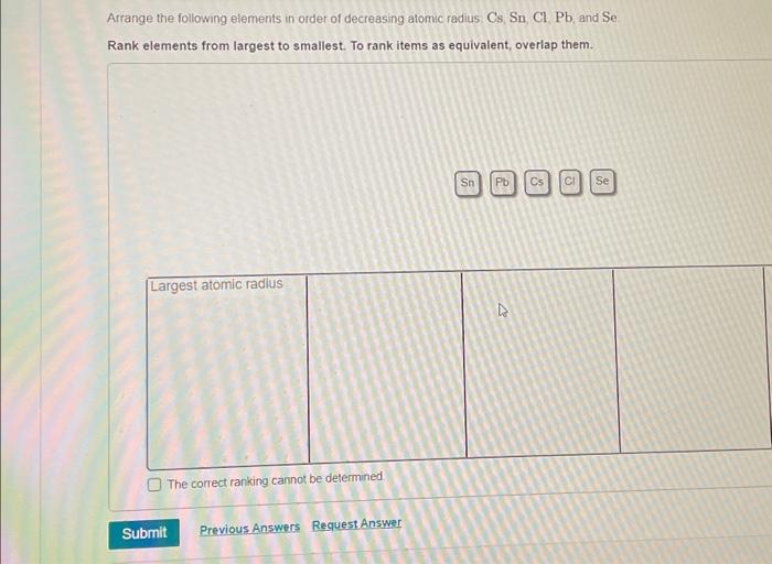 Solved Arrange the following elements in order of decreasing | Chegg.com