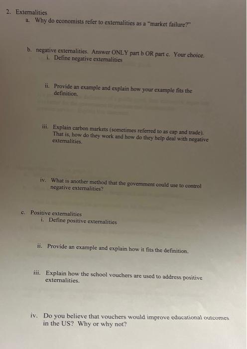 ii. Provide an example and explain how your example fits the definition.
iii. Explain carbon markets (sometimes referred to a