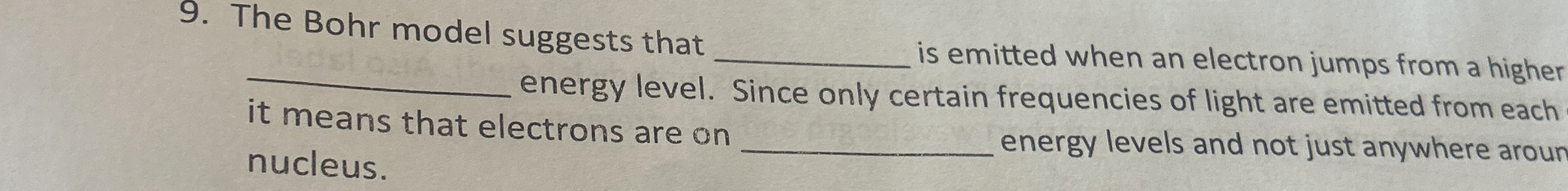Solved The Bohr model suggests that q ﻿is emitted when an Chegg com