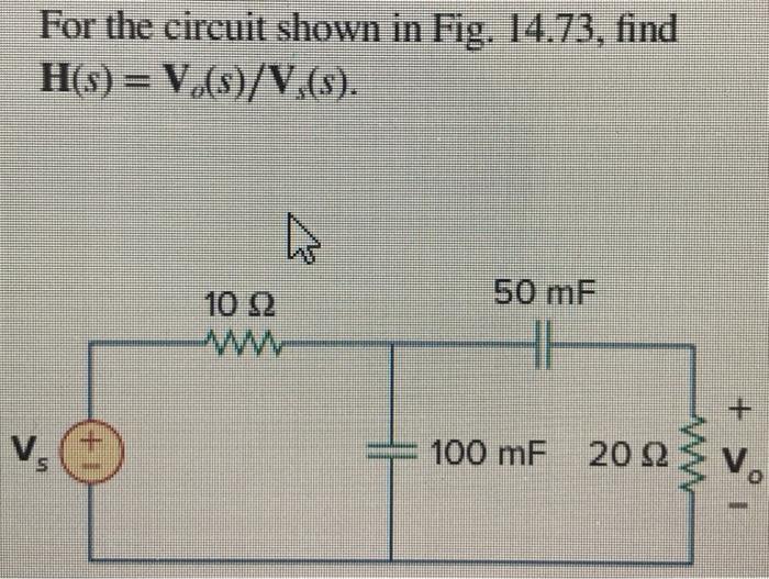Solved Find the transfer function /./I, of the RL circuit in | Chegg.com