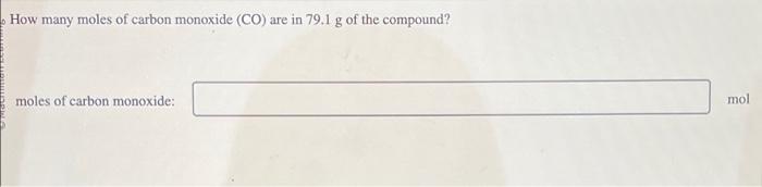 how to find moles of carbon in a compound
