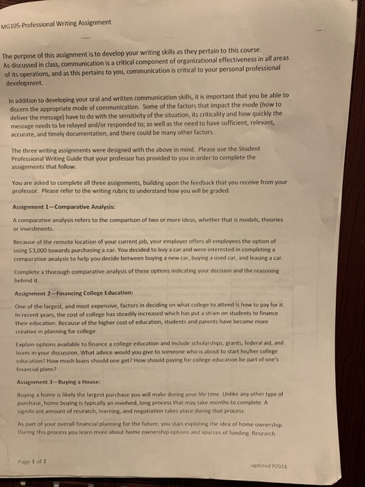 Professional assignment meaning picture