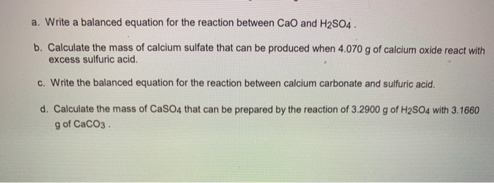 Solved a. Write a balanced equation for the reaction between | Chegg.com