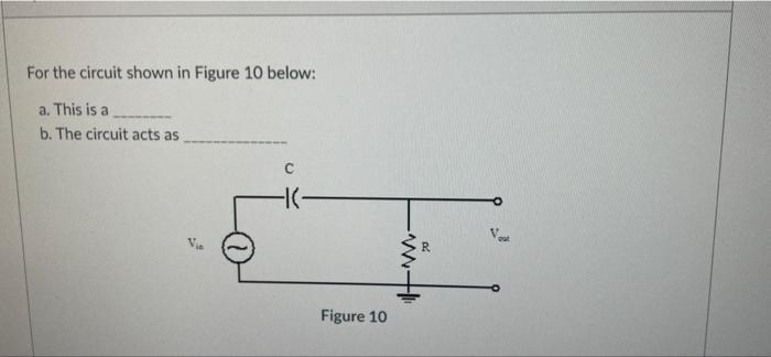 Solved For the circuit shown in Figure 10 below: a. This is | Chegg.com