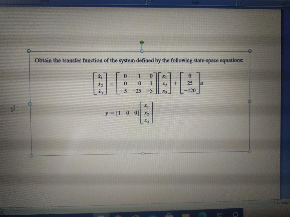 Solved Obtain the transfer function of the system defined by | Chegg.com