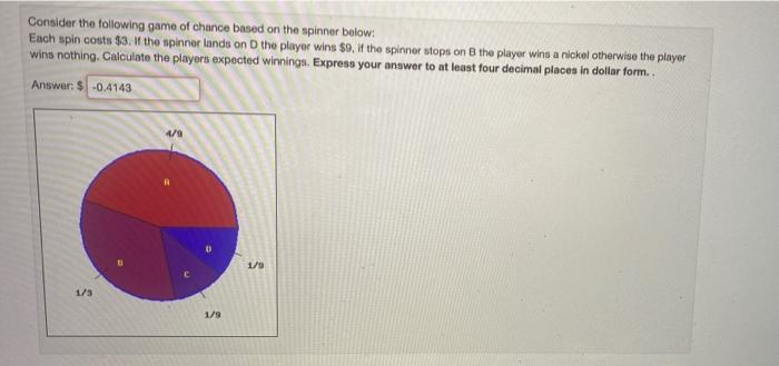 Solved Consider the following game of chance based on the | Chegg.com