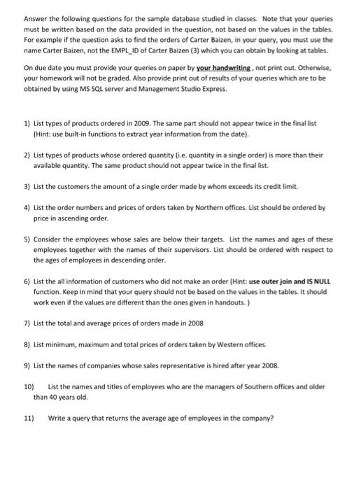 Solved Answer the following questions for the sample | Chegg.com