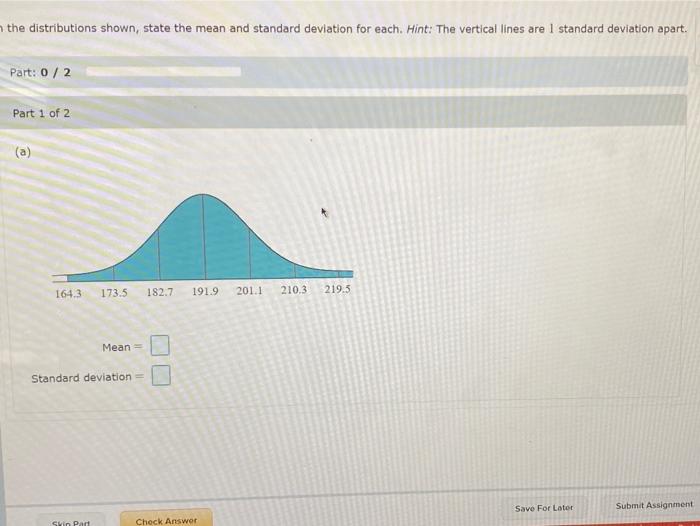 Solved the distributions shown, state the mean and standard | Chegg.com