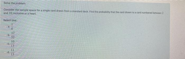 Solved Solve the problem Consider the sample space for a | Chegg.com