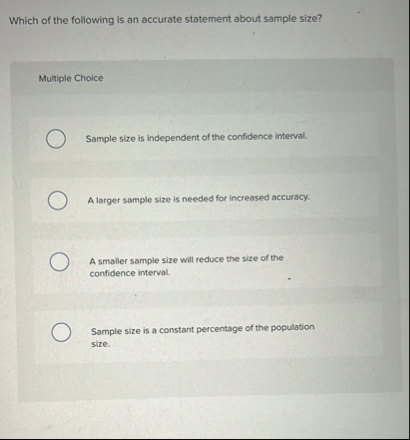 Solved Which of the following is an accurate statement about | Chegg.com
