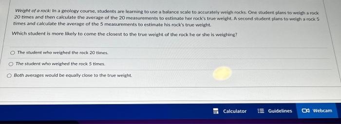 Solved Weight of a rock: In a geology course, students are | Chegg.com