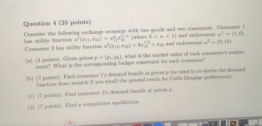 Solved Question 4 (25 points) Consider the following | Chegg.com