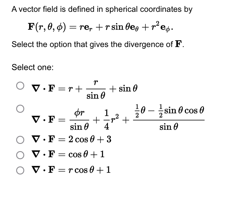 Vector In Spherical Coordinates Solved A vector field is defined in spherical coordinates | Chegg.com