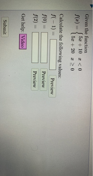 Solved Given the function f(x) = 5x + 10 x | Chegg.com