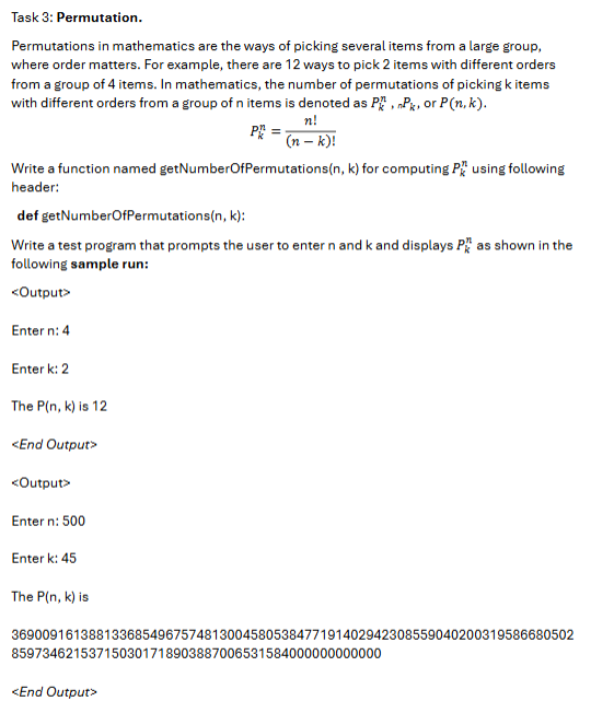 Solved python Task 3: Permutation.Permutations in | Chegg.com