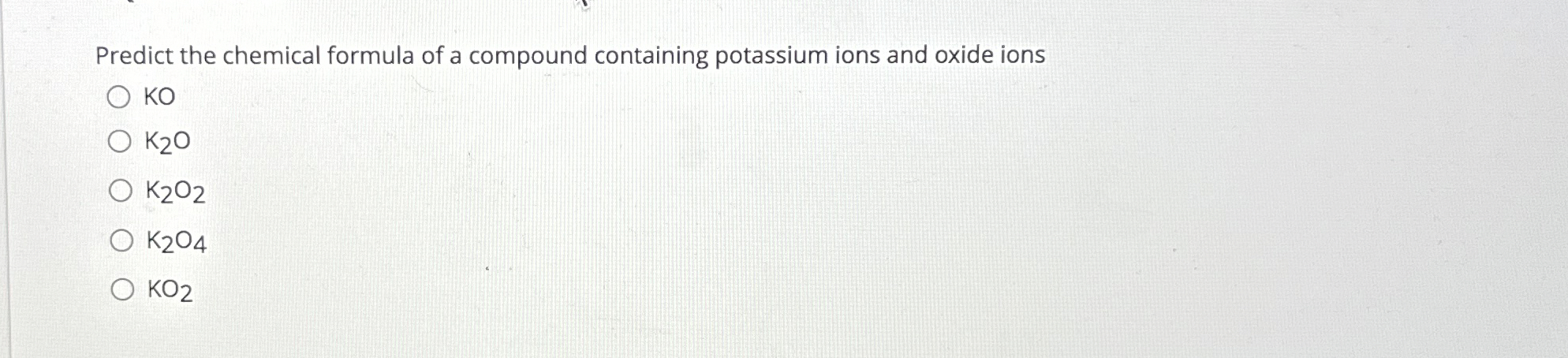 Solved Predict the chemical formula of a compound containing | Chegg.com