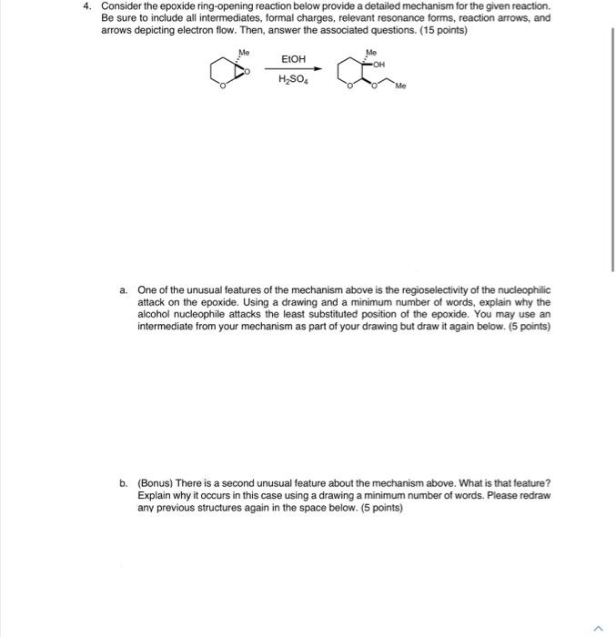 Solved 4. Consider the epoxide ring-opening reaction below | Chegg.com