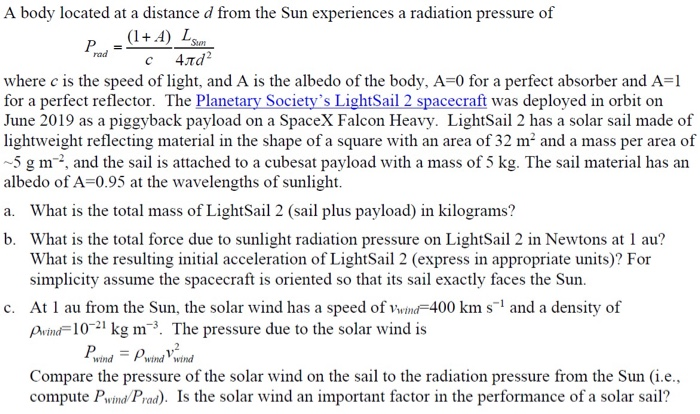 Solved Astrophysics Question (easy) - Please Answer ALL | Chegg.com