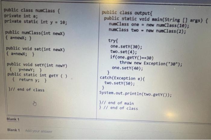 Solved public class nuclass { private int a; private static | Chegg.com