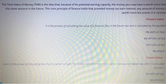 Solved Q1 : What is the time value of money? And What are | Chegg.com