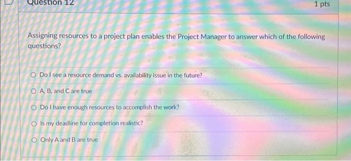 Solved Assigning resources to a project plan enables the | Chegg.com
