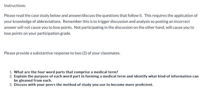 Solved Instructions: Please read the case study below and | Chegg.com