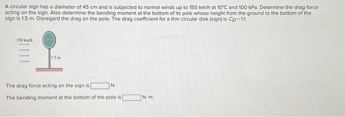 Solved A circular sign has a diameter of 45 cm and is | Chegg.com