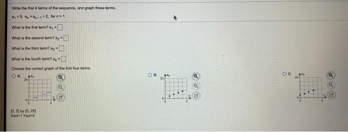 Solved While the first 4 terms of the sequence, and graph | Chegg.com