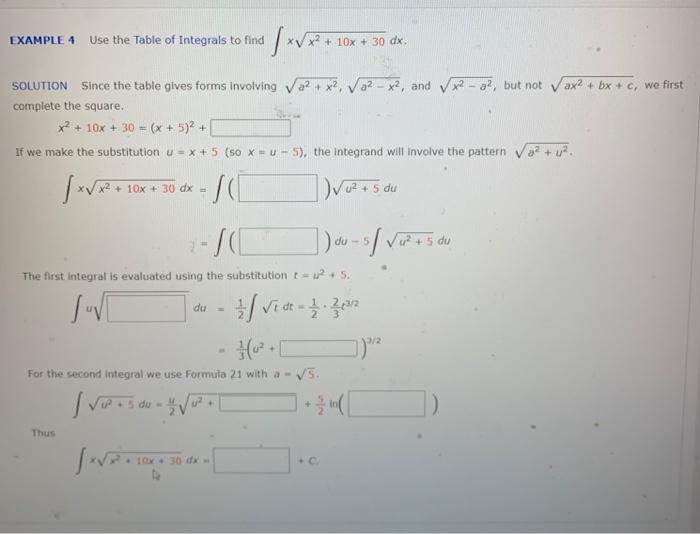 Solved EXAMPLE 4 Use The Table Of Integrals To Find 11x X2 Chegg