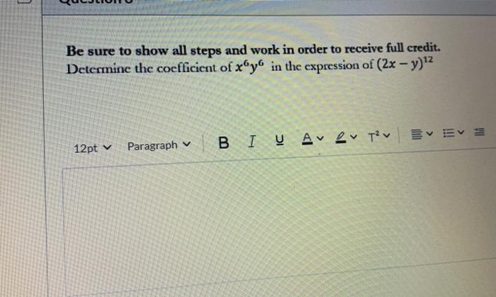 Solved Be sure to show all steps and work in order to | Chegg.com