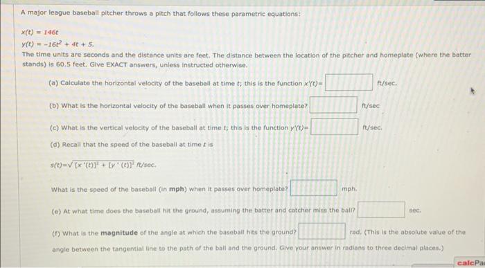 Solved A Major League Baseball Pitcher Throws A Pitch That | Chegg.com