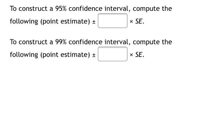 Solved To Construct A 95% Confidence Interval, Compute The | Chegg.com