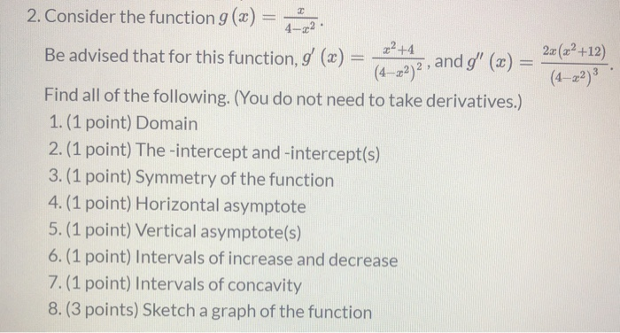 Solved Guidelines for Sketching a Curve The following | Chegg.com