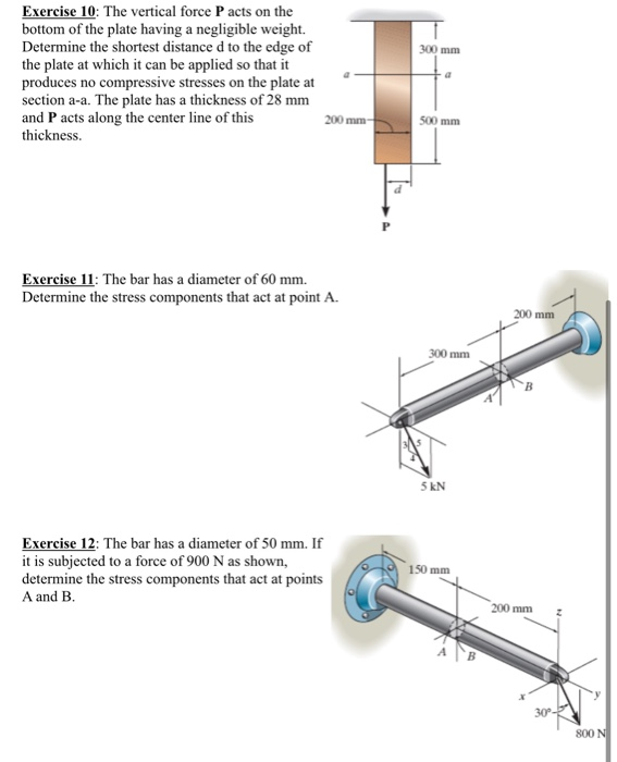 Solved 300 Mm Exercise 10 The Vertical Force P Acts On The Chegg Com