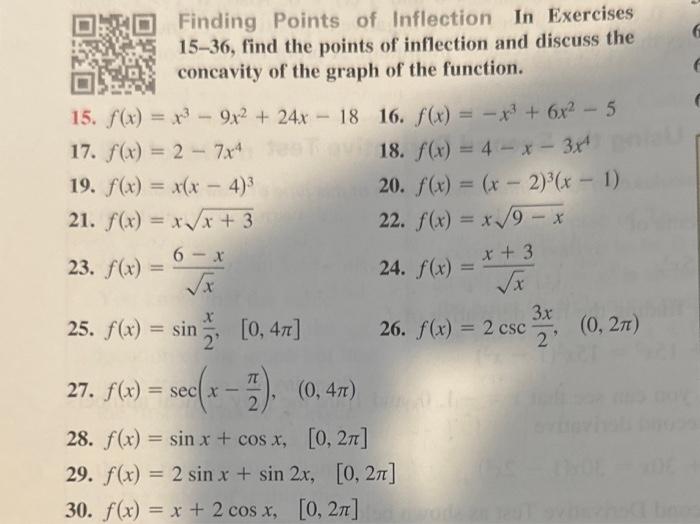 Solved Finding Points of Inflection In Exercises 1536, find