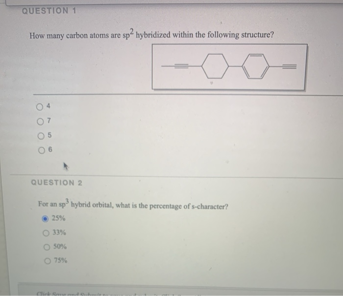 Solved QUESTION 1 How many carbon atoms are sp2 hybridized | Chegg.com